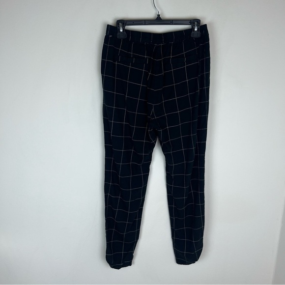 Marine Layer Pull On Allison Ankle Pants Size M Black Windowpane Lightweight - Picture 6 of 7